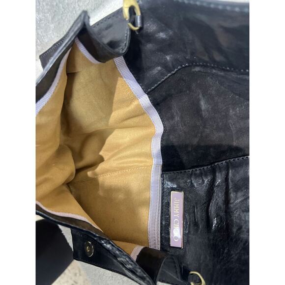 Jimmy Choo Black Leather and Suede Crossbody Bag - Picture 9 of 9